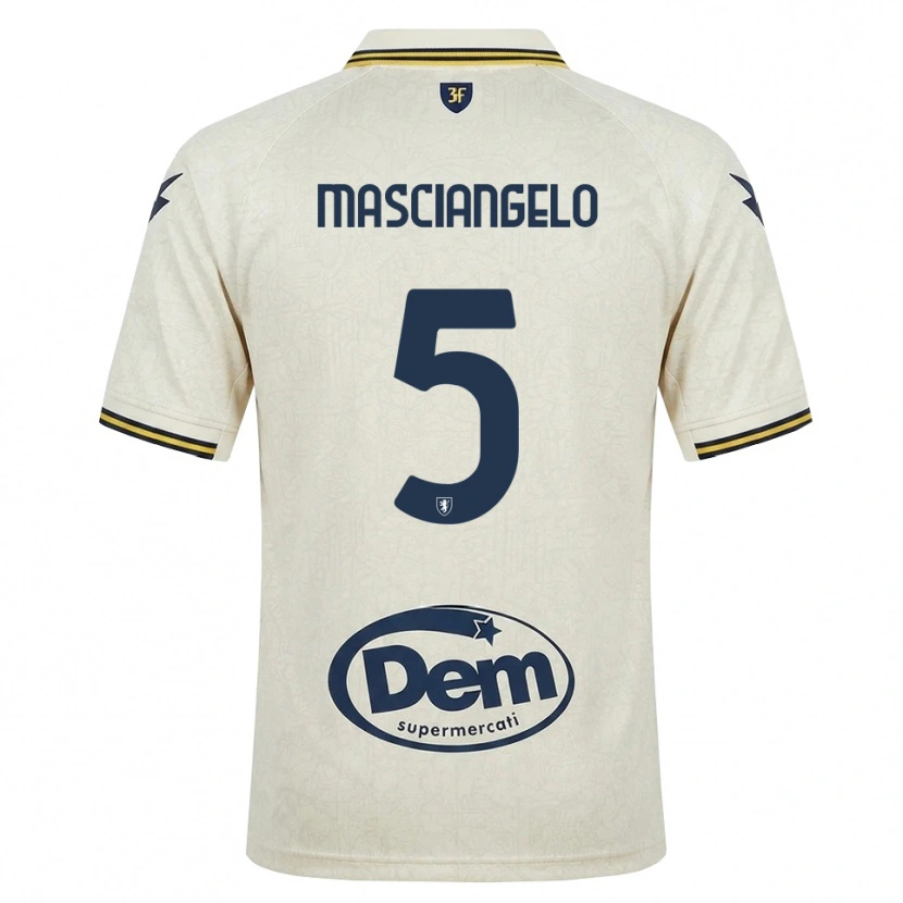 Danxen Kinderen Edoardo Masciangelo #5 Oldlace Geel Zwart Uitshirt Uittenue 2026/27 T-Shirt