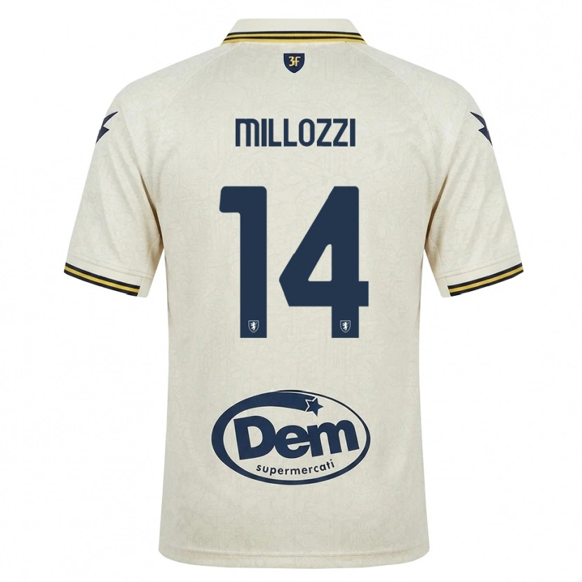 Danxen Kinderen Francesco Millozzi #14 Oldlace Geel Zwart Uitshirt Uittenue 2026/27 T-Shirt