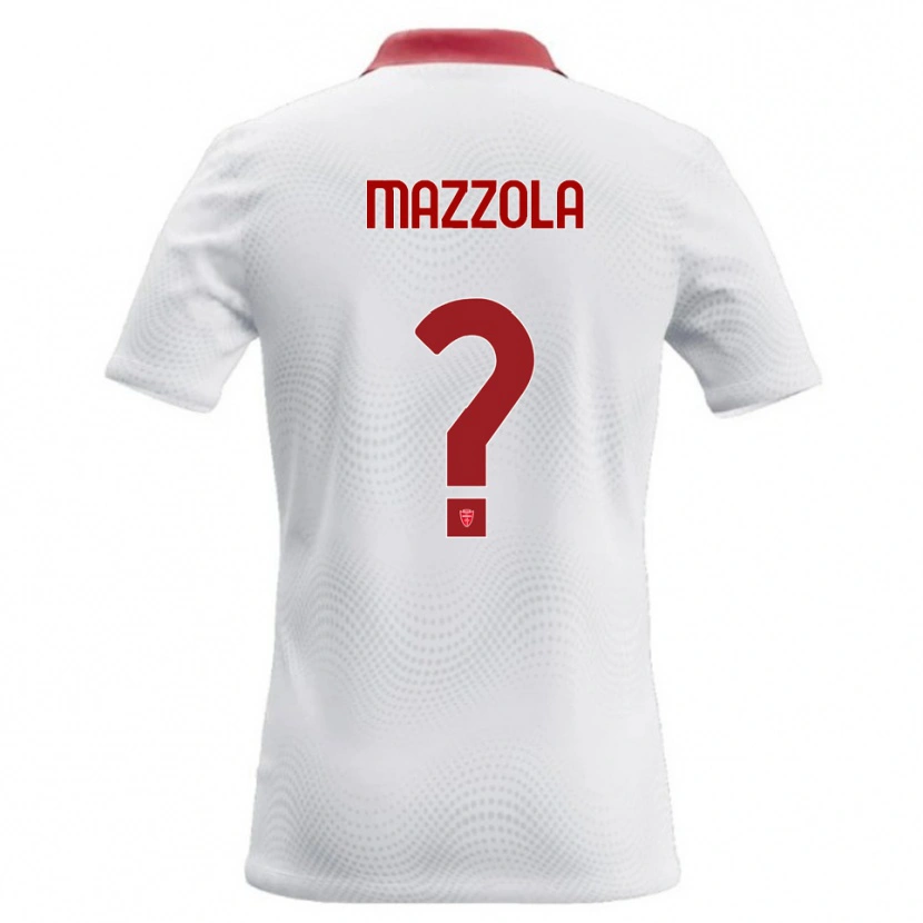 Danxen Kinderen Emanuele Mazzola #0 Wit Rood Uitshirt Uittenue 2026/27 T-Shirt