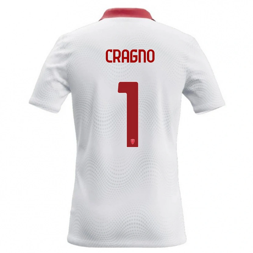 Danxen Kinderen Alessio Cragno #1 Wit Rood Uitshirt Uittenue 2026/27 T-Shirt