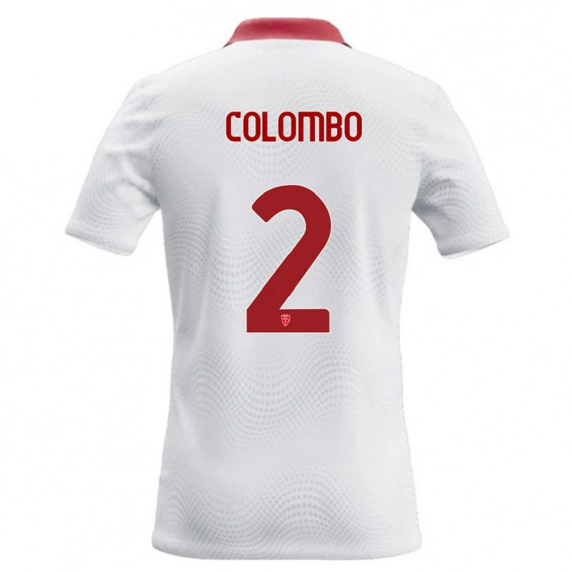 Danxen Kinderen Davide Colombo #2 Wit Rood Uitshirt Uittenue 2026/27 T-Shirt