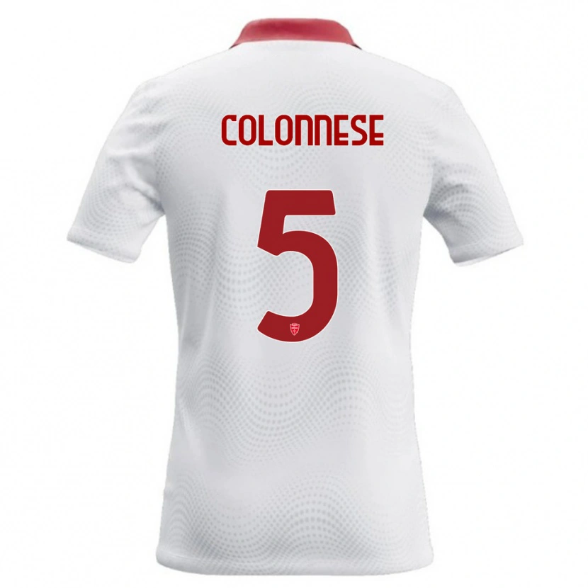 Danxen Kinderen Lorenzo Colonnese #5 Wit Rood Uitshirt Uittenue 2026/27 T-Shirt