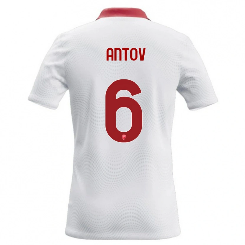 Danxen Kinderen Valentin Antov #6 Wit Rood Uitshirt Uittenue 2026/27 T-Shirt