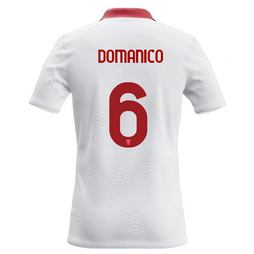 Danxen Kinderen Saverio Domanico #6 Wit Rood Uitshirt Uittenue 2026/27 T-Shirt