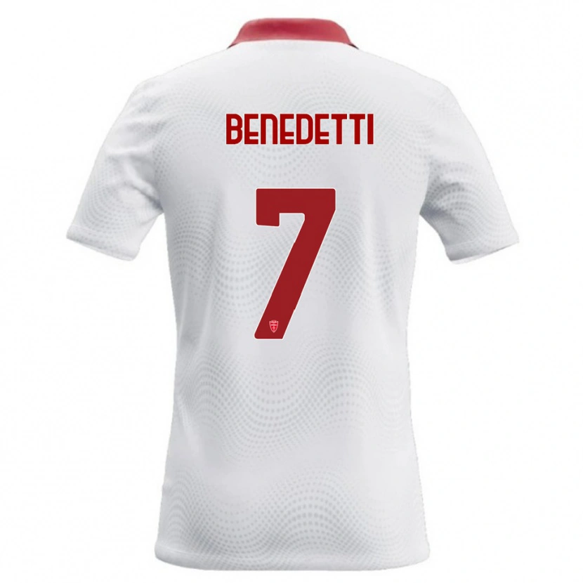 Danxen Kinderen Elia Benedetti #7 Wit Rood Uitshirt Uittenue 2026/27 T-Shirt