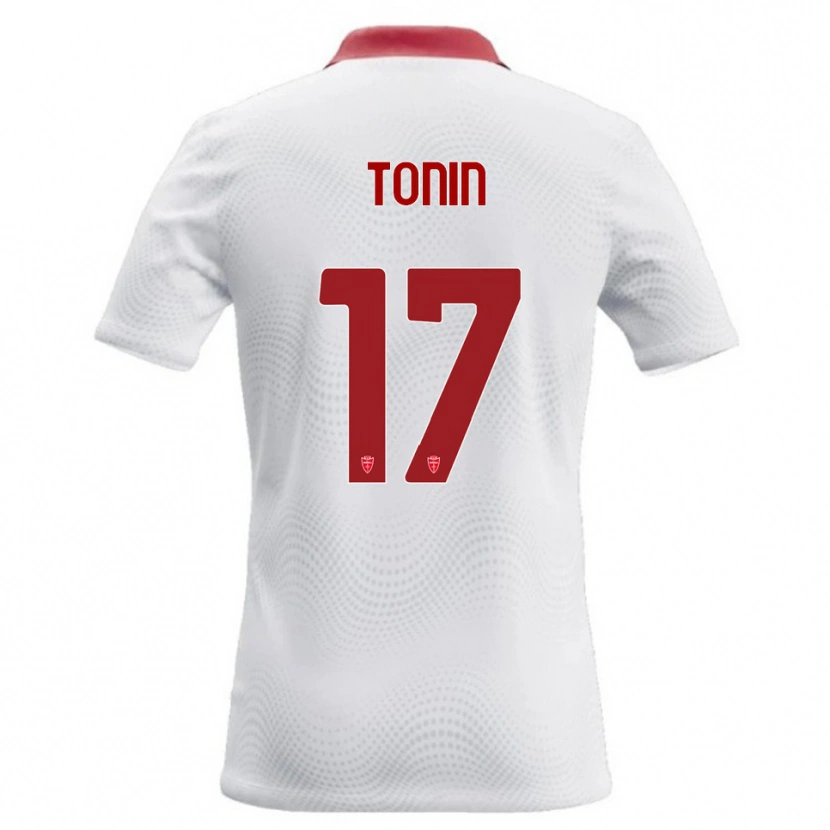 Danxen Kinderen Andrea Tonin #17 Wit Rood Uitshirt Uittenue 2026/27 T-Shirt