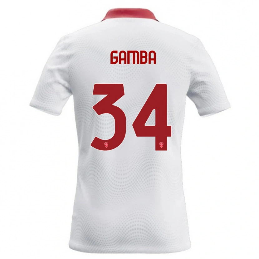Danxen Kinderen Alberto Gamba #34 Wit Rood Uitshirt Uittenue 2026/27 T-Shirt