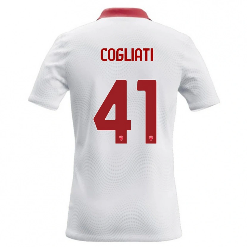 Danxen Kinderen Andrea Cogliati #41 Wit Rood Uitshirt Uittenue 2026/27 T-Shirt
