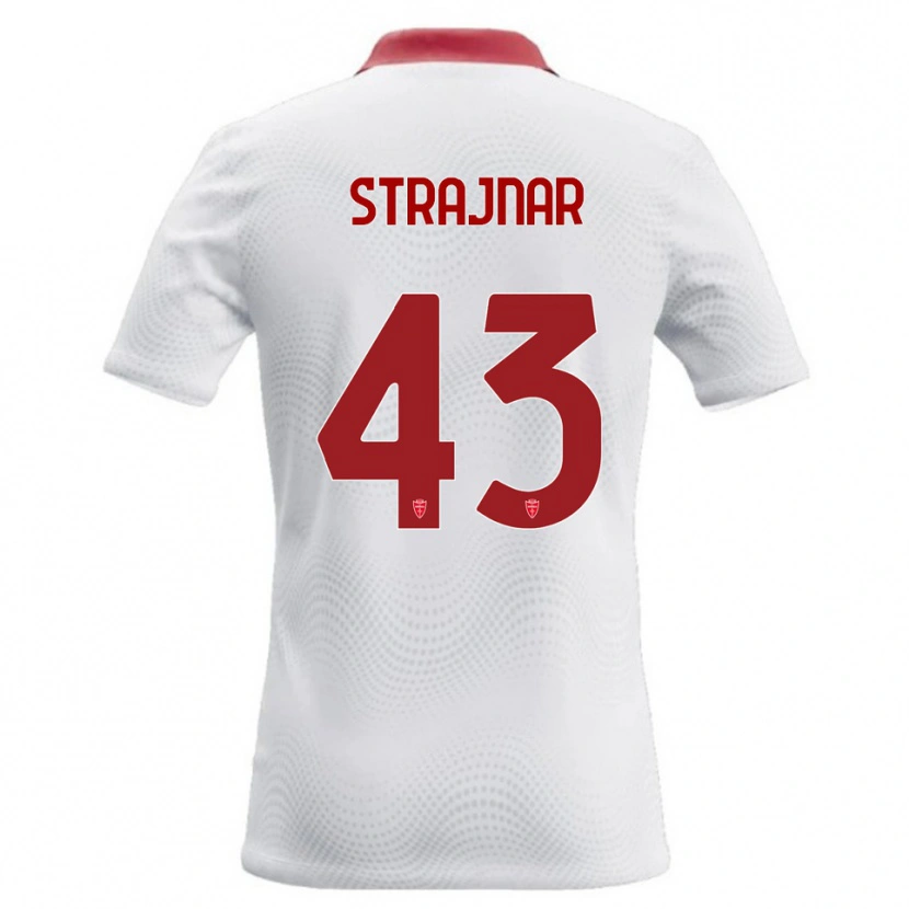 Danxen Kinderen Aljaz Strajnar #43 Wit Rood Uitshirt Uittenue 2026/27 T-Shirt