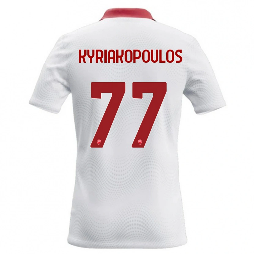 Danxen Kinderen Georgios Kyriakopoulos #77 Wit Rood Uitshirt Uittenue 2026/27 T-Shirt
