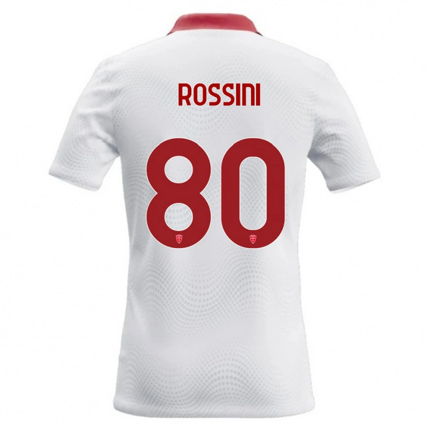 Danxen Kinderen Luca Rossini #80 Wit Rood Uitshirt Uittenue 2026/27 T-Shirt