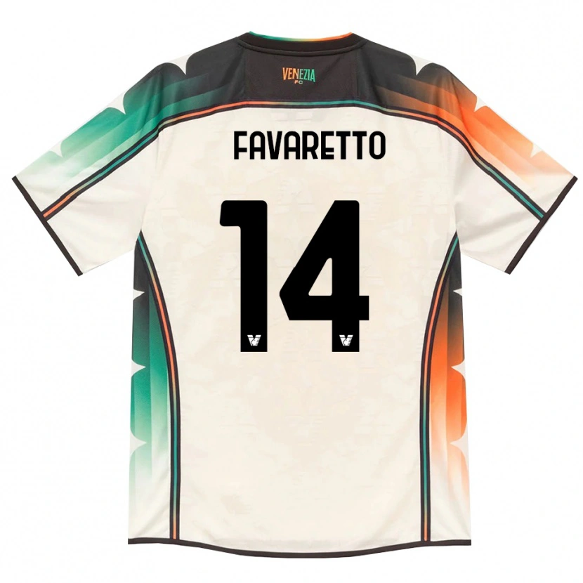 Danxen Kinderen Alessio Favaretto #14 Oldlace Oranje Groen Uitshirt Uittenue 2026/27 T-Shirt