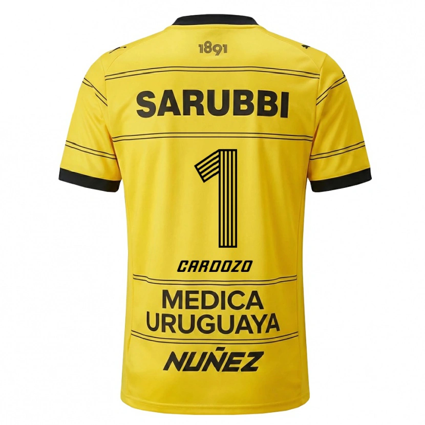 Danxen Kinderen Thiago Cardozo #1 Geel Zwart Uitshirt Uittenue 2026/27 T-Shirt