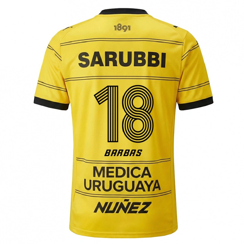 Danxen Kinderen Germán Barbas #18 Geel Zwart Uitshirt Uittenue 2026/27 T-Shirt