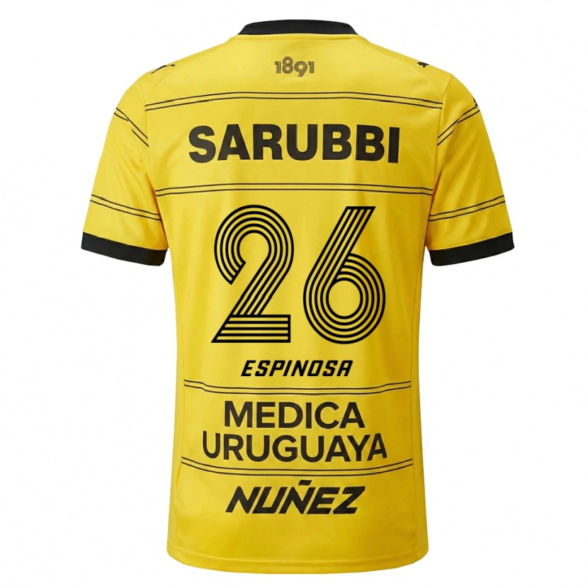 Danxen Kinderen Thiago Espinosa #26 Geel Zwart Uitshirt Uittenue 2026/27 T-Shirt