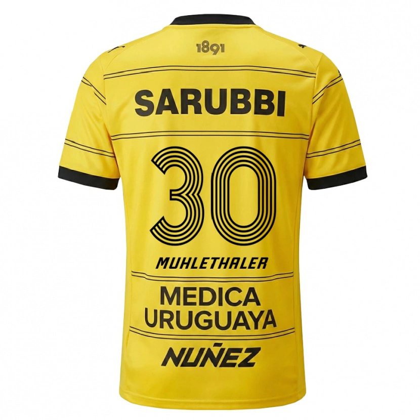 Danxen Kinderen Stiven Muhlethaler #30 Geel Zwart Uitshirt Uittenue 2026/27 T-Shirt
