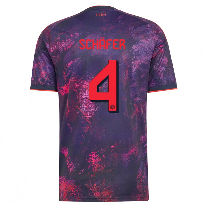 Danxen Kinderen Luis Schäfer #4 Paars Rood Thuisshirt Derde Tenue 2026/27 T-Shirt