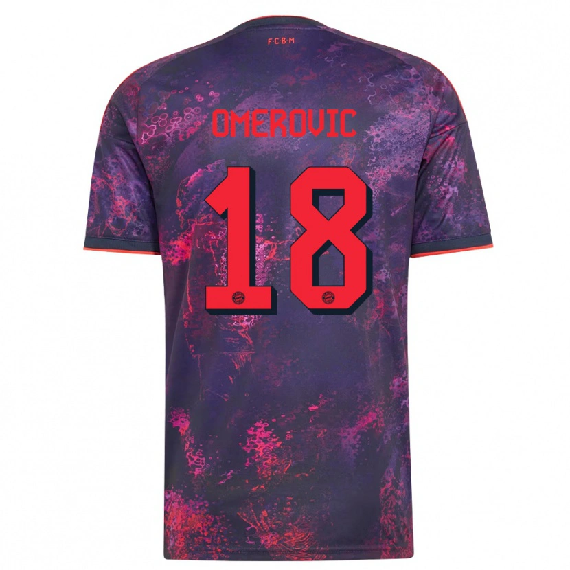 Danxen Kinderen Amar Omerovic #18 Paars Rood Thuisshirt Derde Tenue 2026/27 T-Shirt