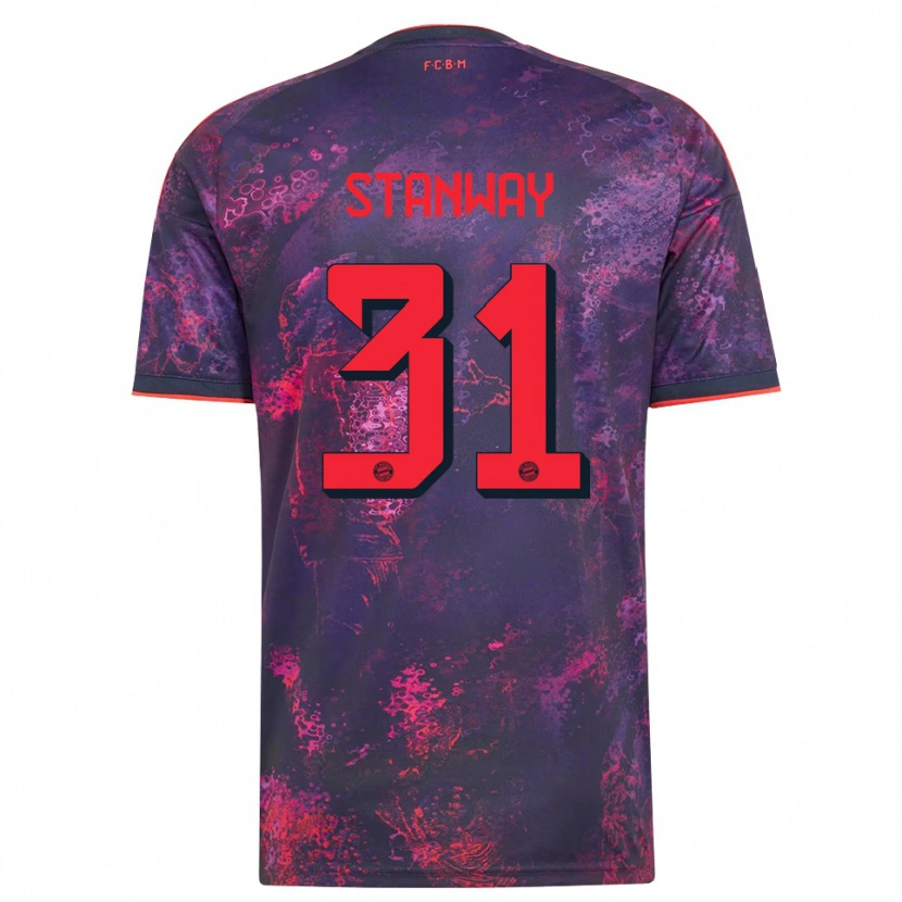 Danxen Kinderen Georgia Stanway #31 Paars Rood Thuisshirt Derde Tenue 2026/27 T-Shirt