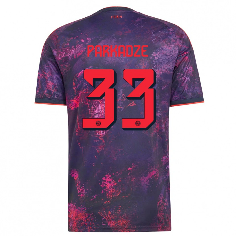 Danxen Kinderen Luka Parkadze #33 Paars Rood Thuisshirt Derde Tenue 2026/27 T-Shirt