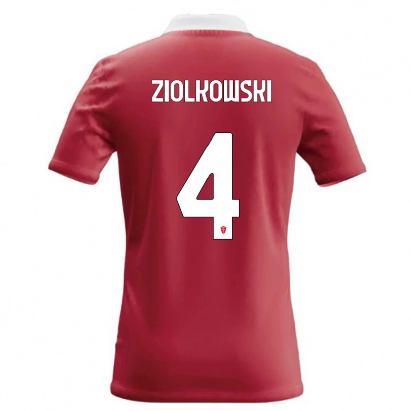 Danxen Heren Jan Ziolkowski #4 Rood Wit Thuisshirt Thuistenue 2026/27 T-Shirt