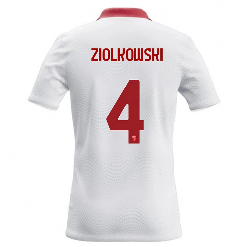 Danxen Heren Jan Ziolkowski #4 Wit Rood Uitshirt Uittenue 2026/27 T-Shirt