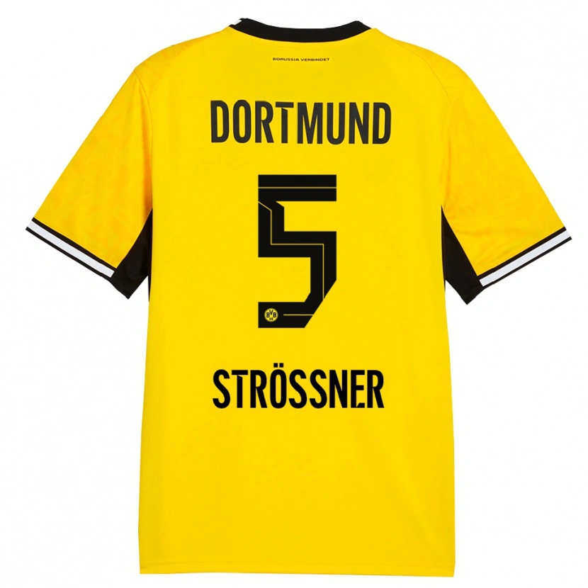 Danxen Heren Lenni Strößner #5 Geel Zwart Wit Thuisshirt Thuistenue 2026/27 T-Shirt