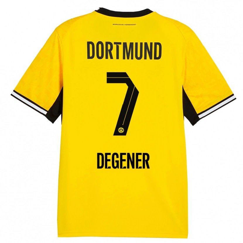 Danxen Heren Tim Degener #7 Geel Zwart Wit Thuisshirt Thuistenue 2026/27 T-Shirt