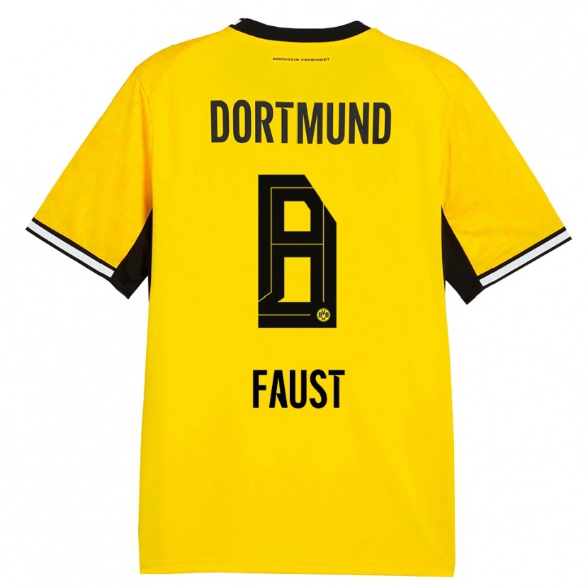 Danxen Heren Tom Faust #8 Geel Zwart Wit Thuisshirt Thuistenue 2026/27 T-Shirt