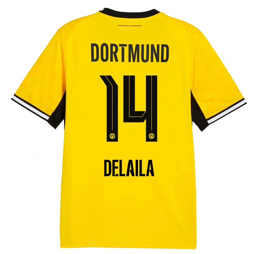 Danxen Heren Amega Delaila #14 Geel Zwart Wit Thuisshirt Thuistenue 2026/27 T-Shirt