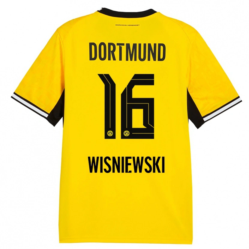 Danxen Heren Lucy Wisniewski #16 Geel Zwart Wit Thuisshirt Thuistenue 2026/27 T-Shirt