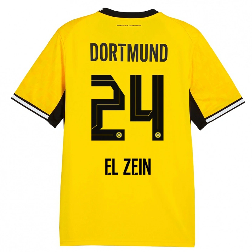 Danxen Heren Abu-Bekir Omer El-Zein #24 Geel Zwart Wit Thuisshirt Thuistenue 2026/27 T-Shirt