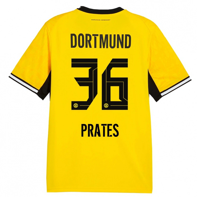 Danxen Heren Kauã Prates #36 Geel Zwart Wit Thuisshirt Thuistenue 2026/27 T-Shirt