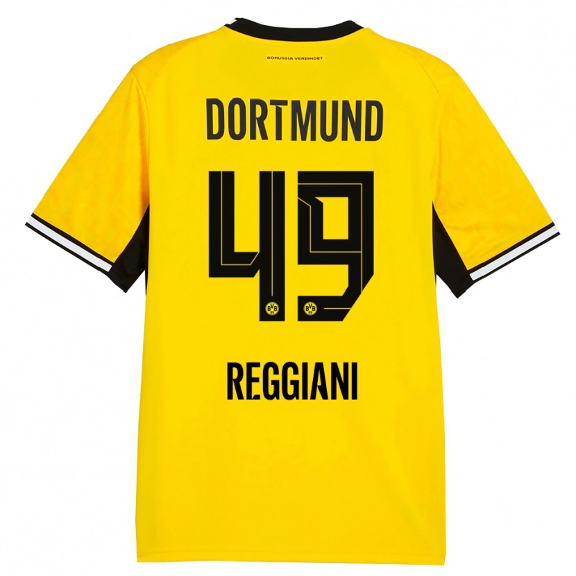 Danxen Heren Luca Reggiani #49 Geel Zwart Wit Thuisshirt Thuistenue 2026/27 T-Shirt