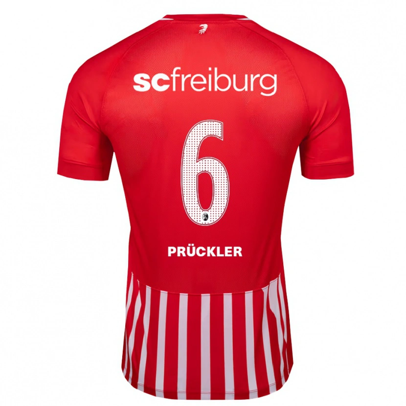 Danxen Heren Moritz Prückler #6 Rood Wit Zwart Thuisshirt Thuistenue 2026/27 T-Shirt