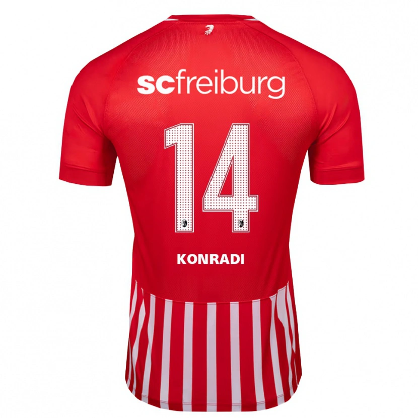 Danxen Heren Lennart Konradi #14 Rood Wit Zwart Thuisshirt Thuistenue 2026/27 T-Shirt
