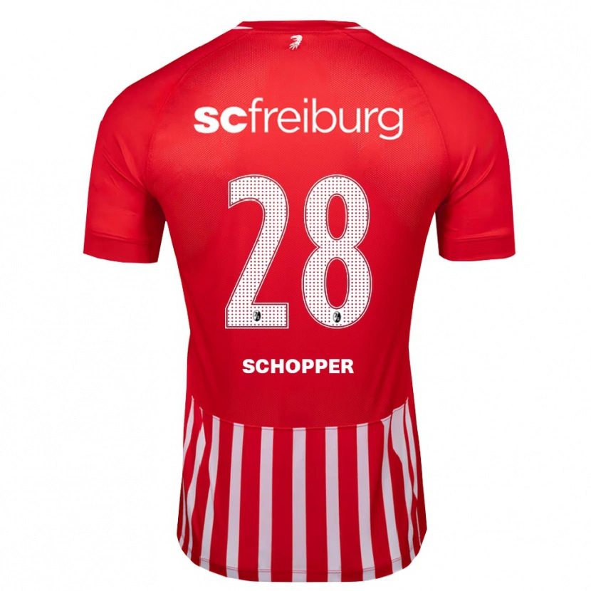 Danxen Heren David Schopper #28 Rood Wit Zwart Thuisshirt Thuistenue 2026/27 T-Shirt