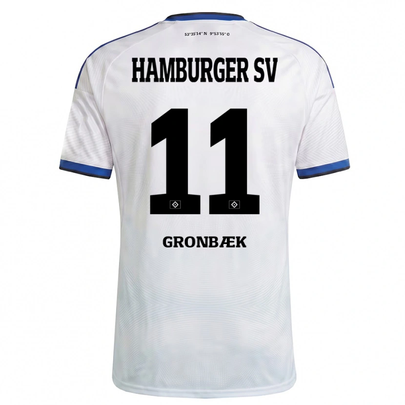 Danxen Heren Albert Grønbaek #11 Wit Zwart Blauw Thuisshirt Thuistenue 2026/27 T-Shirt