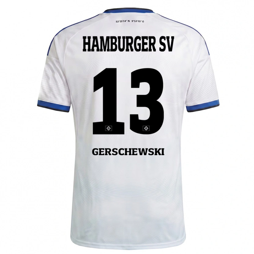 Danxen Heren Frede Gerschewski #13 Wit Zwart Blauw Thuisshirt Thuistenue 2026/27 T-Shirt