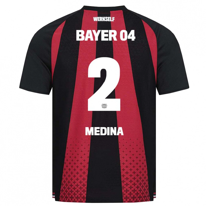 Danxen Heren Facundo Medina #2 Zwart Wit Rood Thuisshirt Thuistenue 2026/27 T-Shirt