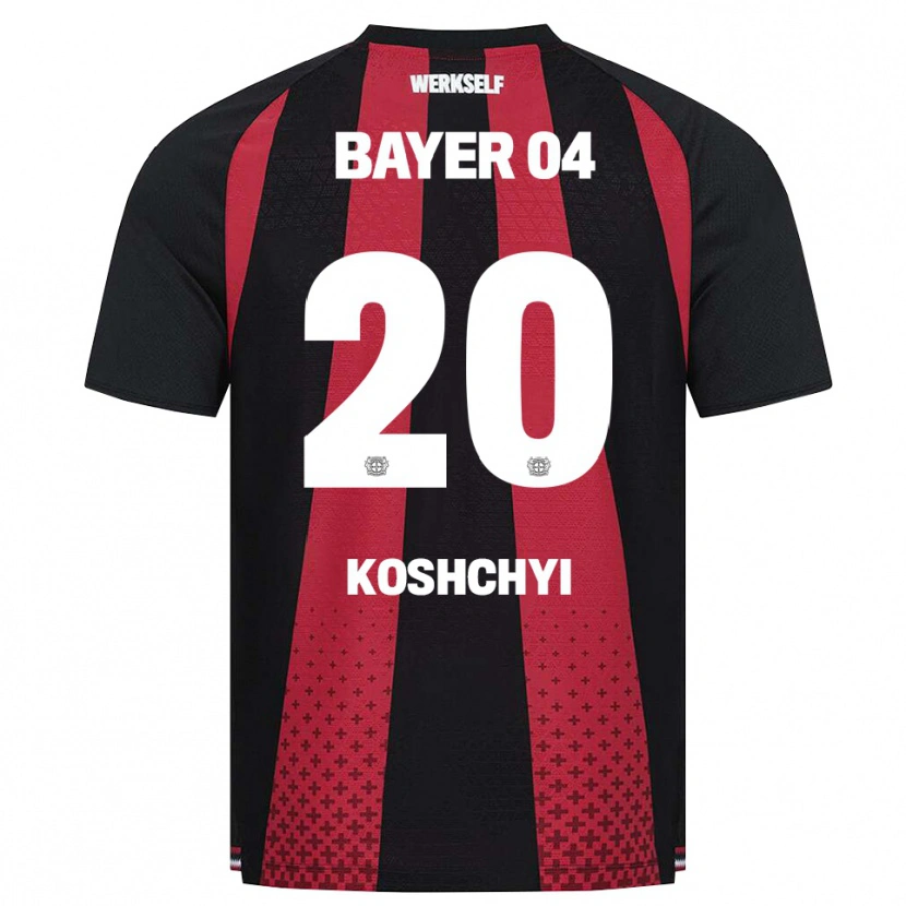 Danxen Heren Yegor Koshchyi #20 Zwart Wit Rood Thuisshirt Thuistenue 2026/27 T-Shirt