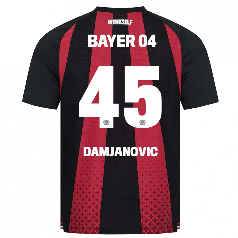 Danxen Heren Aleksa Damjanovic #45 Zwart Wit Rood Thuisshirt Thuistenue 2026/27 T-Shirt