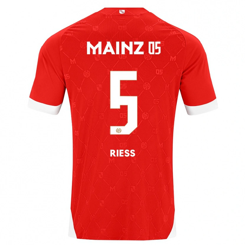 Danxen Heren Fabian Rieß #5 Rood Wit Thuisshirt Thuistenue 2026/27 T-Shirt