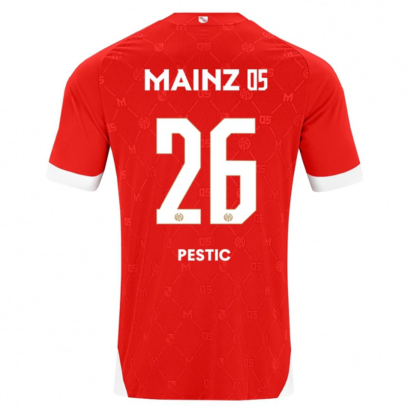 Danxen Heren Dominik Pestic #26 Rood Wit Thuisshirt Thuistenue 2026/27 T-Shirt