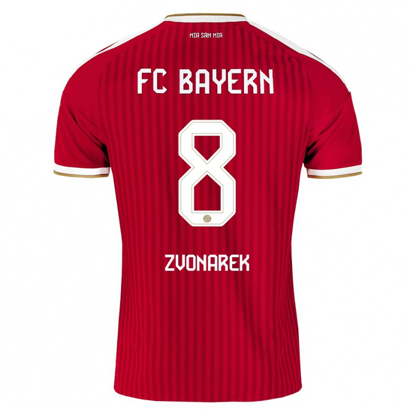 Danxen Heren Lovro Zvonarek #8 Rood Wit Blauw Thuisshirt Thuistenue 2026/27 T-Shirt