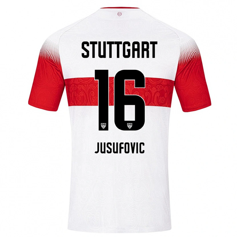 Danxen Heren Farah Jusufović #16 Wit Rood Geel Thuisshirt Thuistenue 2026/27 T-Shirt