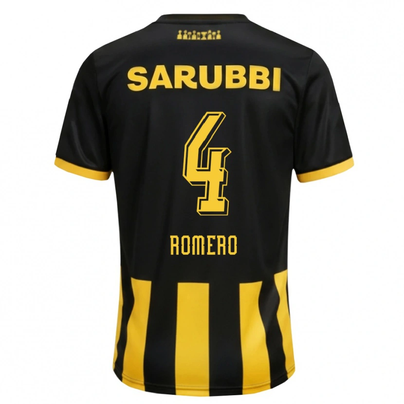 Danxen Heren Franco Romero #4 Zwart Geel Thuisshirt Thuistenue 2026/27 T-Shirt