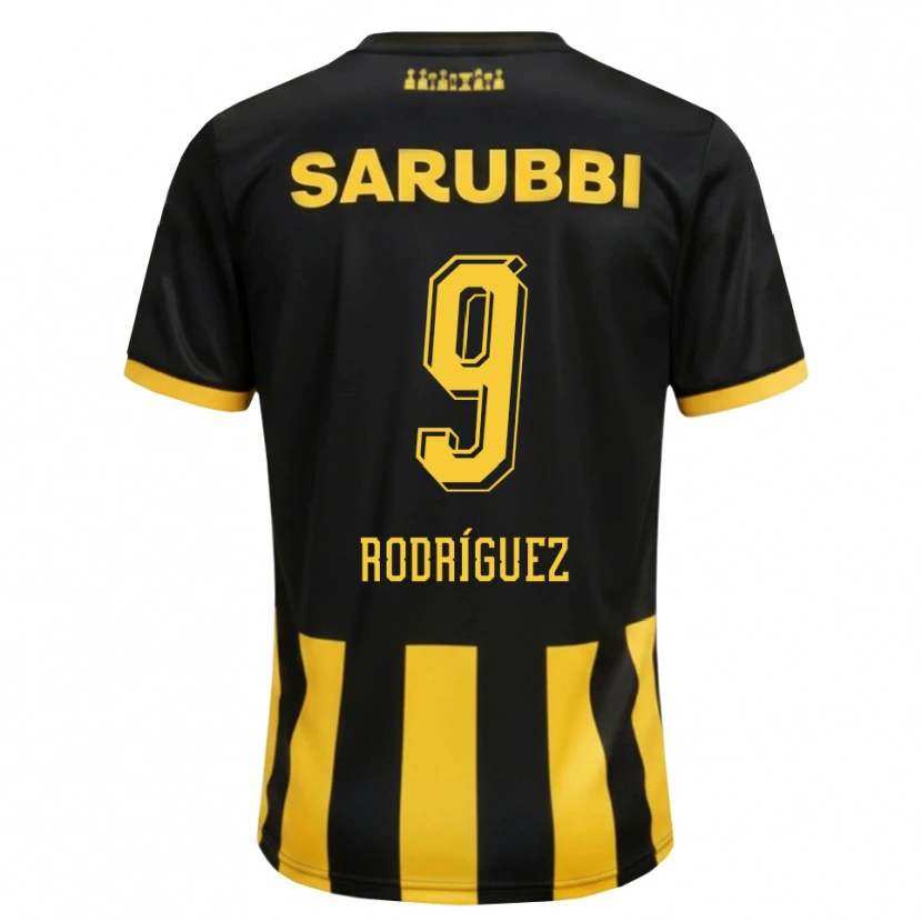 Danxen Heren Agustín Rodríguez #9 Zwart Geel Thuisshirt Thuistenue 2026/27 T-Shirt