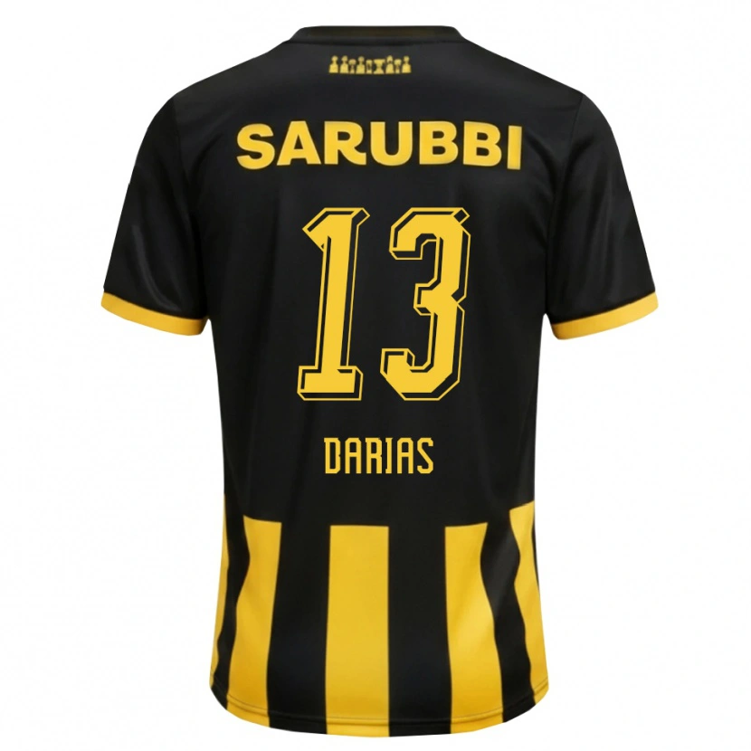 Danxen Heren Eduardo Darias #13 Zwart Geel Thuisshirt Thuistenue 2026/27 T-Shirt
