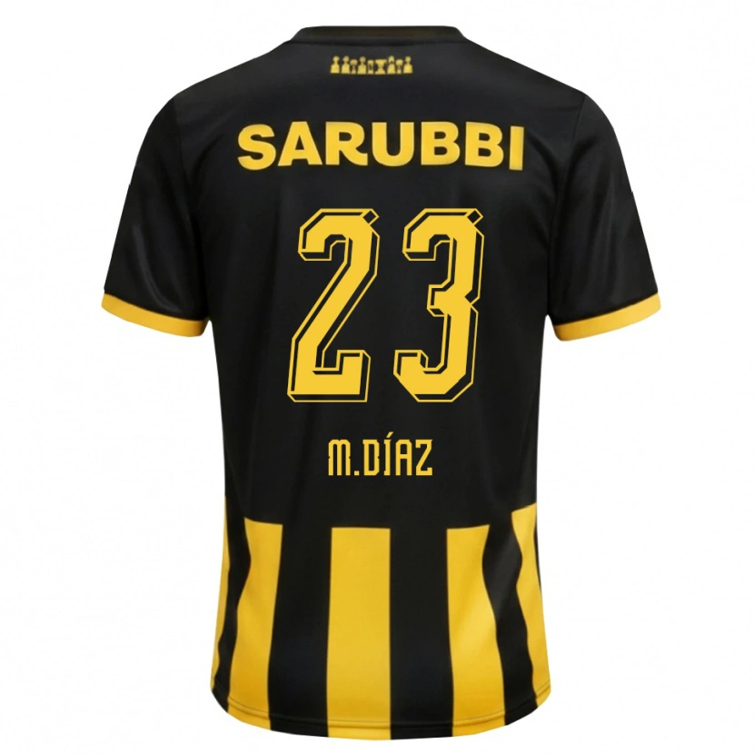 Danxen Heren Mateo Díaz #23 Zwart Geel Thuisshirt Thuistenue 2026/27 T-Shirt